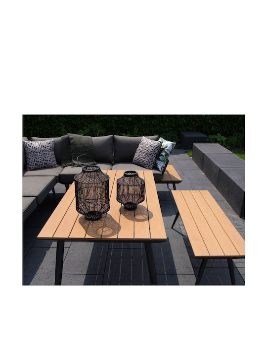 Set Cameră De Zi Pentru Exterior Arezzo 3 Piese Gri Cu Perne