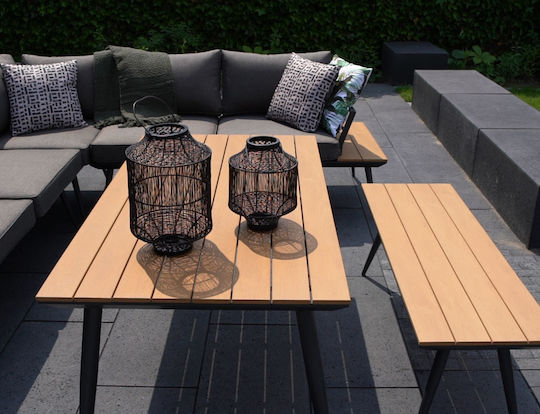 Arezzo 3-Piece Outdoor Living Room Set Gray with Pillows