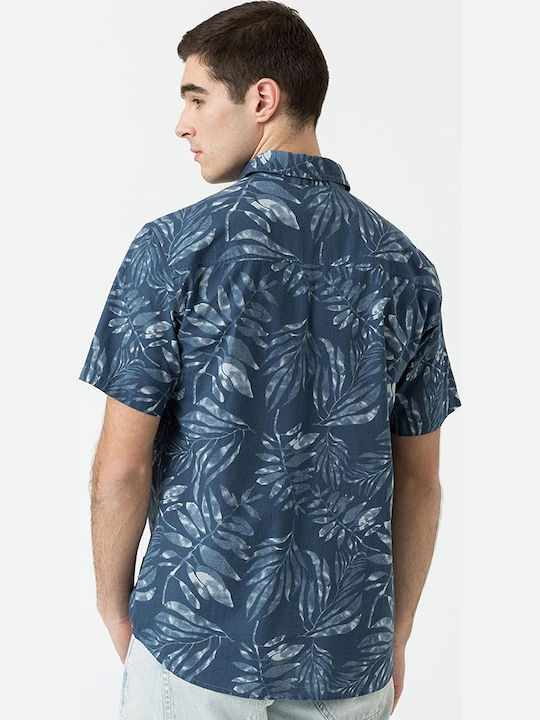 Short-sleeved Shirt Floral Blue
