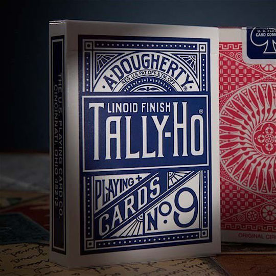 Tally-Ho Half Fan/Circle Blue Standard Τράπουλα Πλαστικοποιημένη για Poker Κόκκινη
