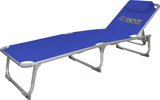Escape Foldable Aluminum Beach Sunbed Blue with Pillow 188x59.6x30cm