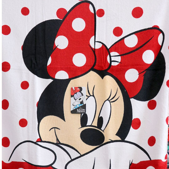 Disney Minnie Mouse Cotton Kids' Beach Towel 70x140cm Ye18242 White 70x140cm