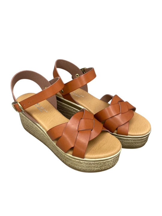 Damenplattformen Tabac Braun