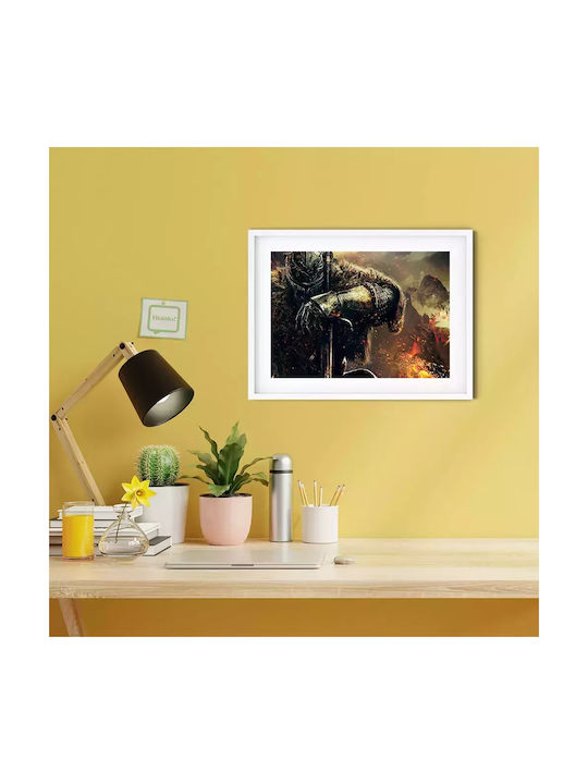 Gaming Poster Dark Souls Gm009 21cm X 30cm White Wooden Frame