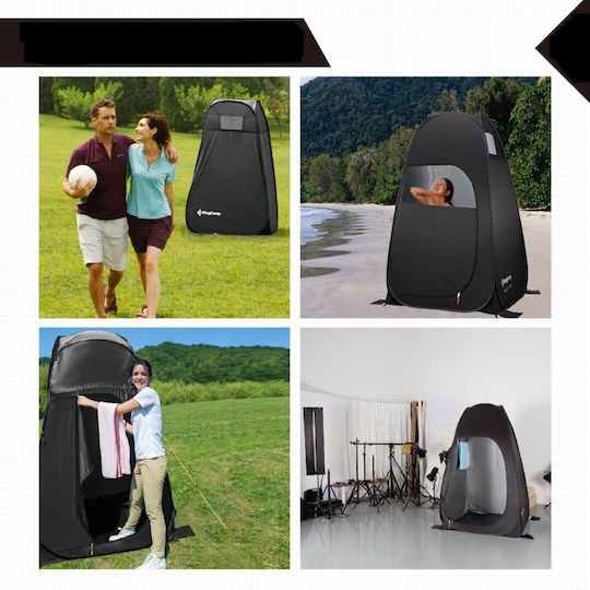 KingCamp Camping Tent Pop Up Toilet Black 3 Seasons 190cm