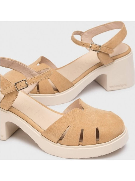 Leder Sandalen Beige