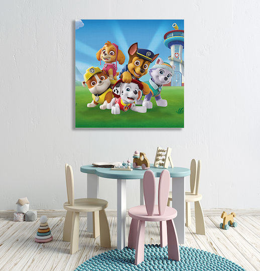 Kids Canvas Wall Painting Paw Patrol 65x65cm