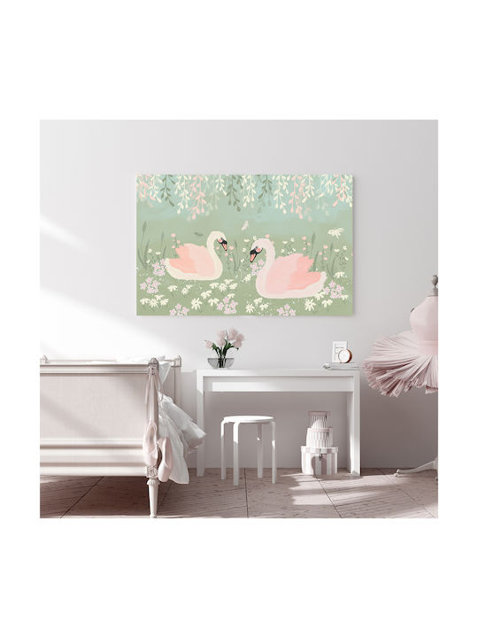 Kids Canvas Wall Painting Swans 65x95cm