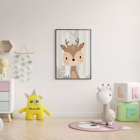 Kids Framed Wall Painting Reindeer 32x23cm