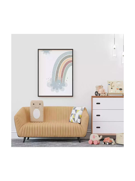 Kids Framed Wall Painting Blue Rainbow 30x40cm