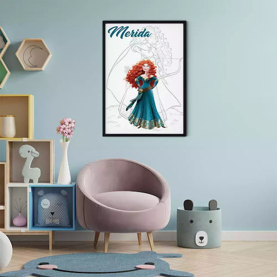 Kids Framed Wall Painting Princess Merida 21x30cm