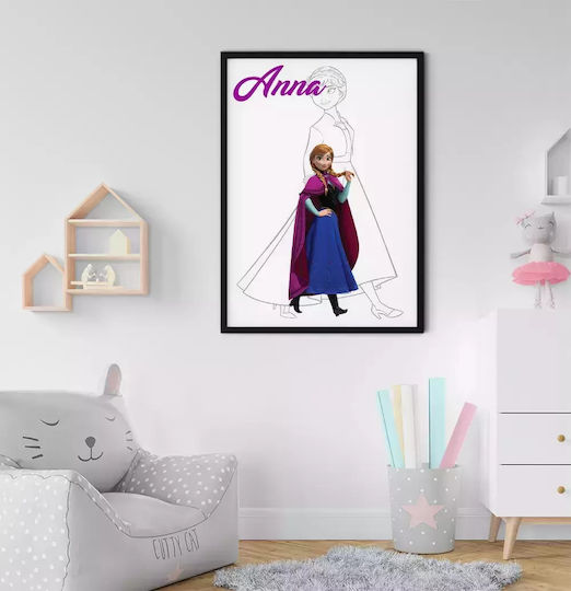 Kids Framed Wall Painting Princess Anna 21x30cm