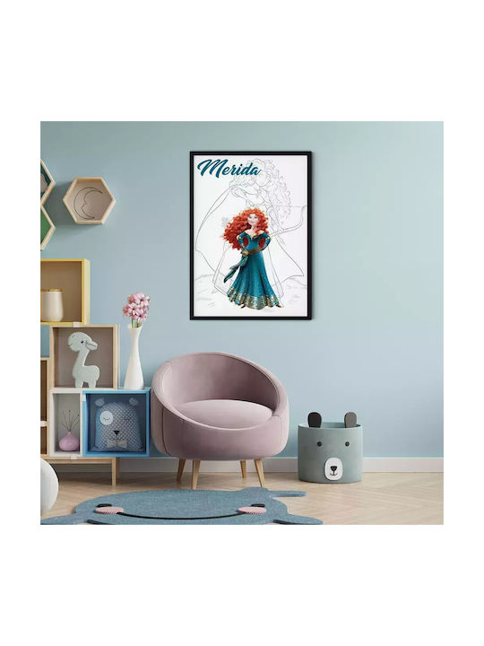 Παιδικό Κάδρο Princess Merida από Ξύλο 30x40εκ.