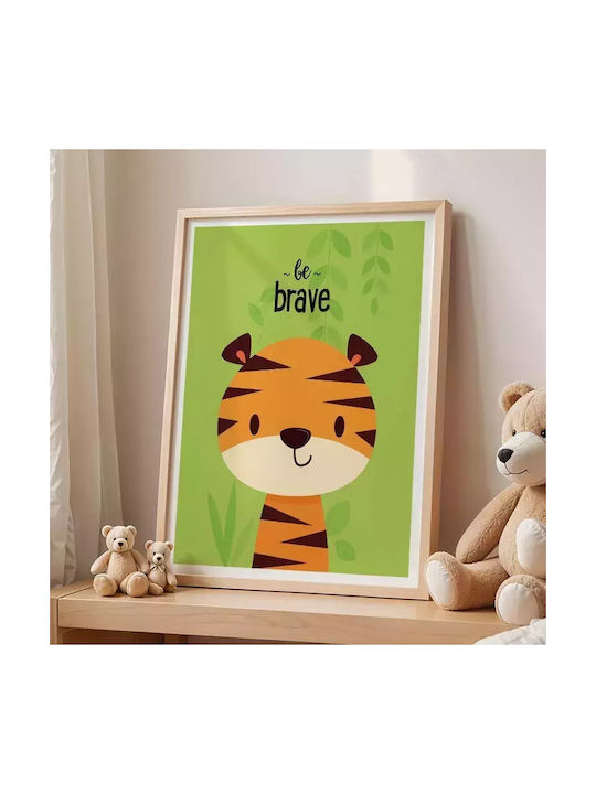 Tablou Copilăresc Be Brave din Lemn 21x30buc