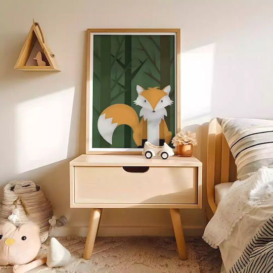 Kids Framed Wall Painting Fox 30x40cm