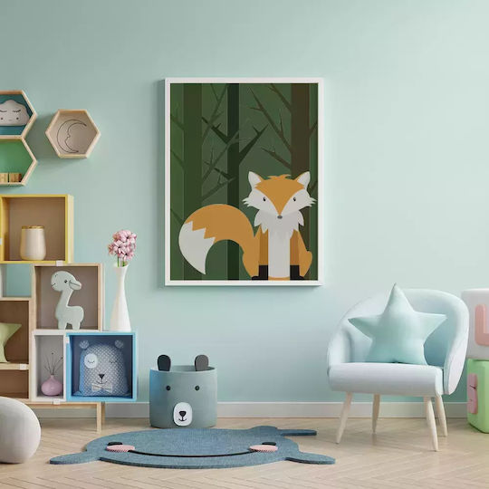 Kids Framed Wall Painting Fox 30x40cm