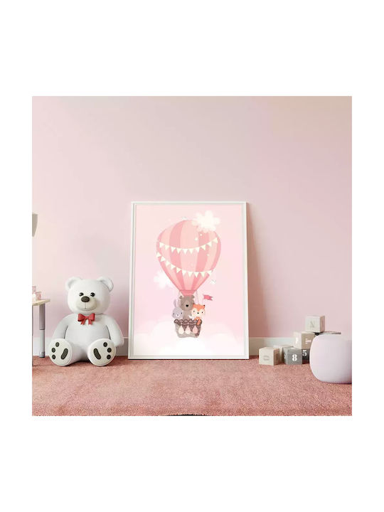 Kids Framed Wall Painting Hot air balloon 30x40cm