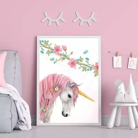 Kids Framed Plastic Wall Painting Unicorn 21x30cm