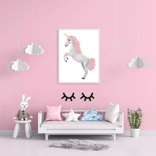 Kids Framed Plastic Wall Painting Unicorn 21x30cm