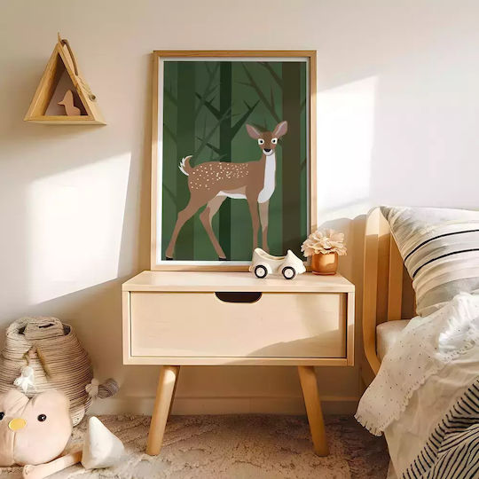 Kids Framed Plastic Wall Painting Reindeer 21x30cm