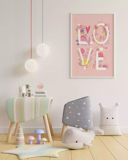 Παιδικό Κάδρο Love με Λευκή Κορνίζα από Πλαστικό 21x30εκ.