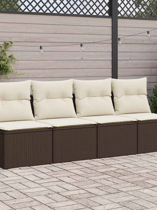 Two-Seater Outdoor Sofa Rattan with Cushions 55x55x69cm