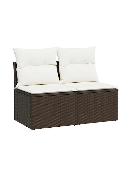 Two-Seater Outdoor Sofa Rattan with Cushions 55x55x69cm