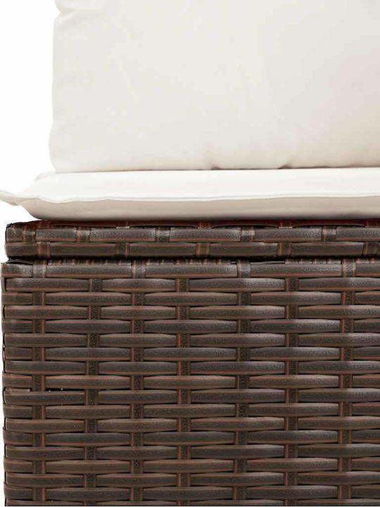 Two-Seater Outdoor Sofa Rattan with Cushions 55x55x69cm
