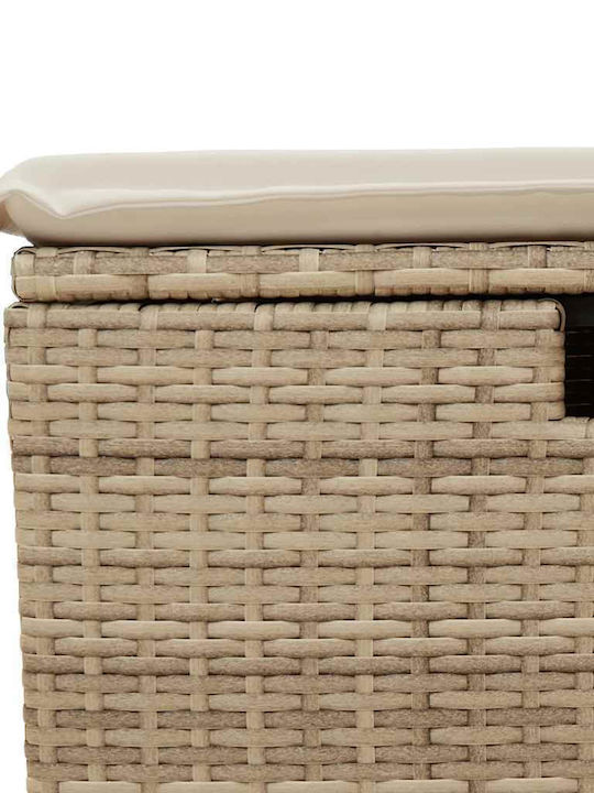 Corner Outdoor Sofa Rattan with Chest and Cushions 55x55x69cm