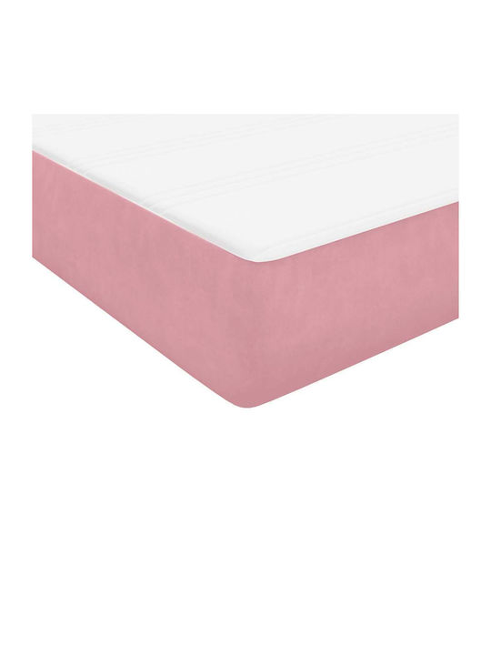 Ein Einzelbett Mit Stoff Rosa Mit Lattenrost Und Matratze 90x210cm