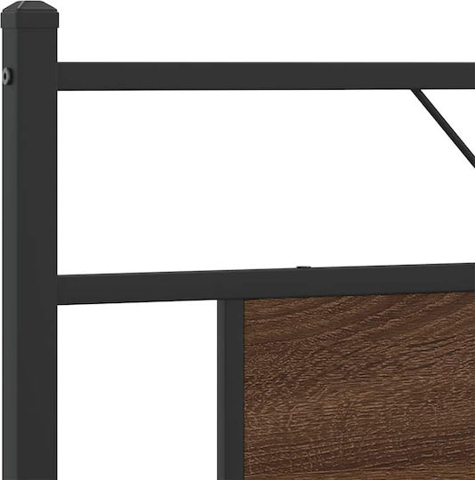 King Size Wooden Brown Bed with Slats for Mattress 183x203cm