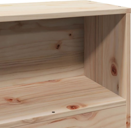 Einzelbett aus massivem Holz Braun mit Lattenrost für Matratze 75x190cm