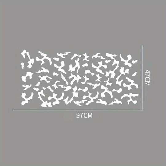 Set 2 Adhesive Tuning Stickers In Two Colors "paint Stains" Design Size 97 X 47 Cm Color Black + White