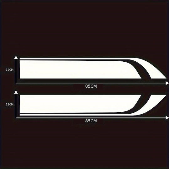 Set 2 Adhesive Stickers Tuning Model "hood Stripes V1" Size 85 X 12 Cm Color Red