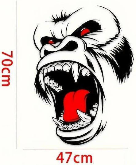 Set 2 Adhesive Tuning Stickers In Two Colors Model Gorilla Size 70 X 47 Cm Color Black + Red