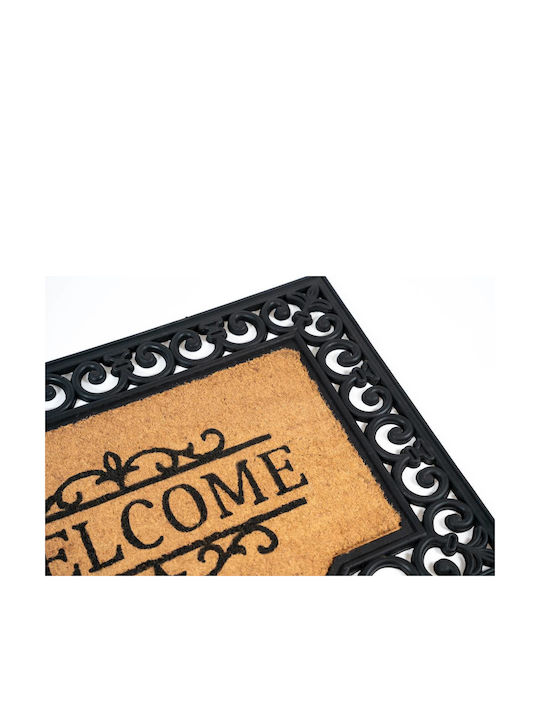 Sdim Entrance Mat made of Coir with Anti-slip Backing Impala 002 Welcome Brown-Black 60x80cm Thickness 20mm