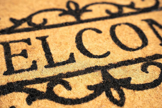 Sdim Entrance Mat made of Coir with Anti-slip Backing Impala 002 Welcome Brown-Black 60x80cm Thickness 20mm