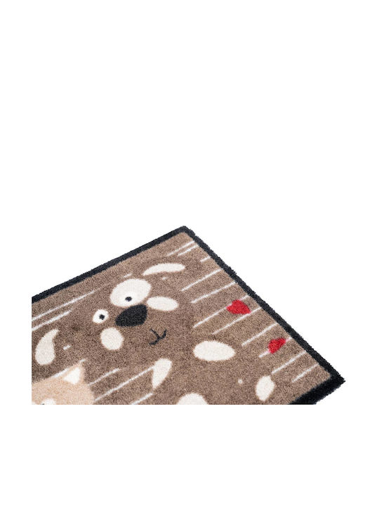 Sdim Entrance Mat Carpet with Anti-slip Backing Ambiance 977 Dog & Cat Gray 40x60cm Thickness 8mm