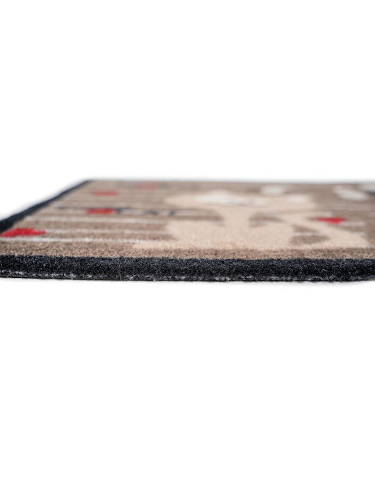 Sdim Entrance Mat Carpet with Anti-slip Backing Ambiance 977 Dog & Cat Gray 40x60cm Thickness 8mm