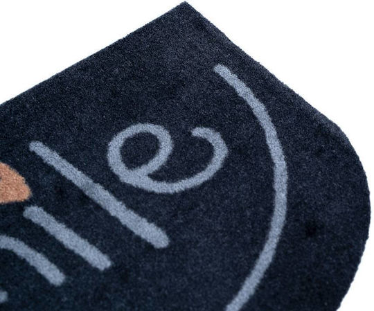 Sdim Fußmatte Halbkreisförmig Teppich mit rutschfester Unterlage Elegance 335 Hm Smile Dark Blue-Dark Blue 50x75cm Dicke 8mm