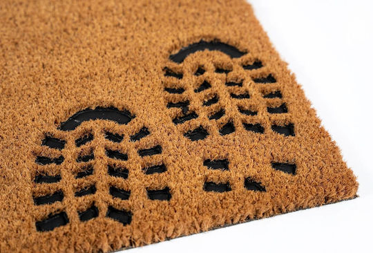Sdim Entrance Mat made of Coir with Anti-slip Backing Ruco Embossed Rubber 002 Rubber Foot Brown 40x60cm Thickness 15mm