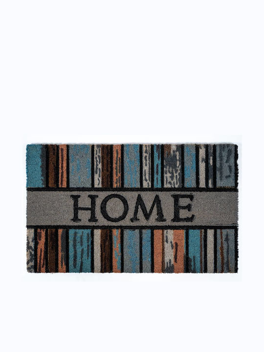 Sdim Fußmatte aus Kokosnussfasern mit rutschfester Unterlage Ruco Style 005 Wood Planks Home Gray 45x75cm Dicke 15mm