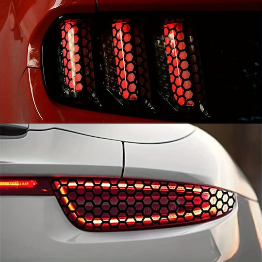 Set 2 Adhesive Cut Sheets Decorating Car Taillights Size 2 X 48 X 30cm Colour Matte Black Model Honeycomb