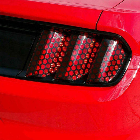 Set 2 Adhesive Cut Sheets Decorating Car Taillights Size 2 X 48 X 30cm Colour Matte Black Model Honeycomb