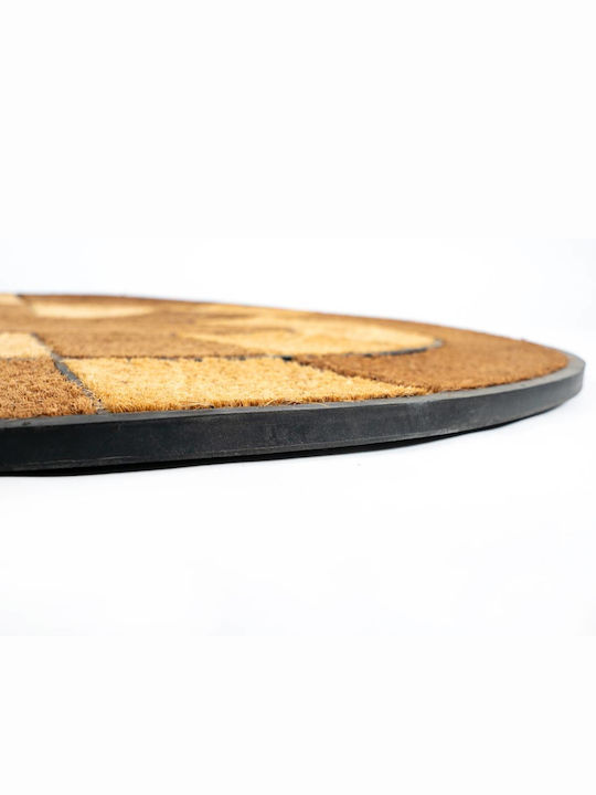 Sdim Entrance Mat Oval made of Coir with Anti-slip Backing Indian 002 Oval 60x90cm