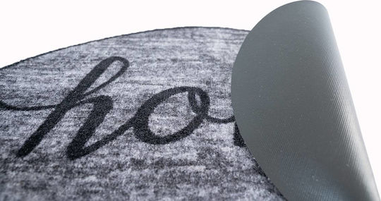 Sdim Fußmatte Oval Teppich mit rutschfester Unterlage Prestige 005 Home Black / Grey 50x75cm