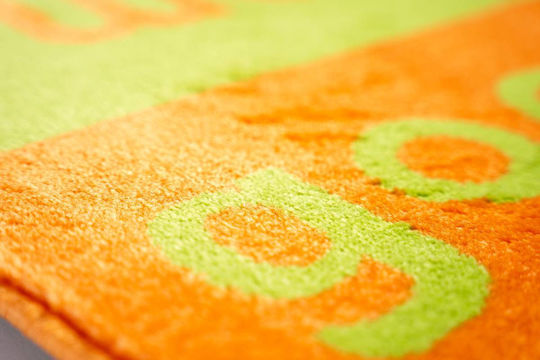 Sdim Entrance Mat Carpet with Anti-slip Backing Fashion Welcome Lime Green/Orange 40x67cm
