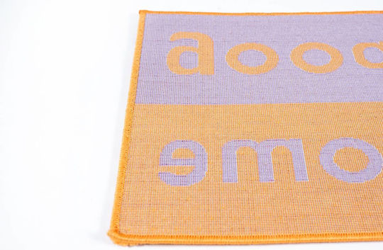 Sdim Fußmatte Teppich mit rutschfester Unterlage Fashion Welcome Purple/Orange 40x67cm Dicke 12mm