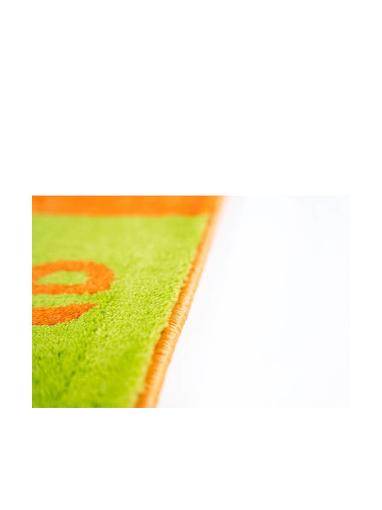 Sdim Covor de Intrare Mochetă cu Suport Antiderapant Fashion Welcome Lime Green/Orange 40x67buc