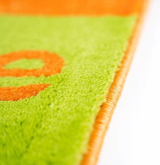 Sdim Entrance Mat Carpet with Anti-slip Backing Fashion Welcome Lime Green/Orange 40x67cm